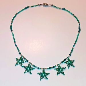 Handcrafted Seed Bead Stars Necklace